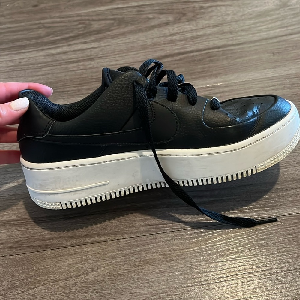 Platform Black Nike Air Force Ones